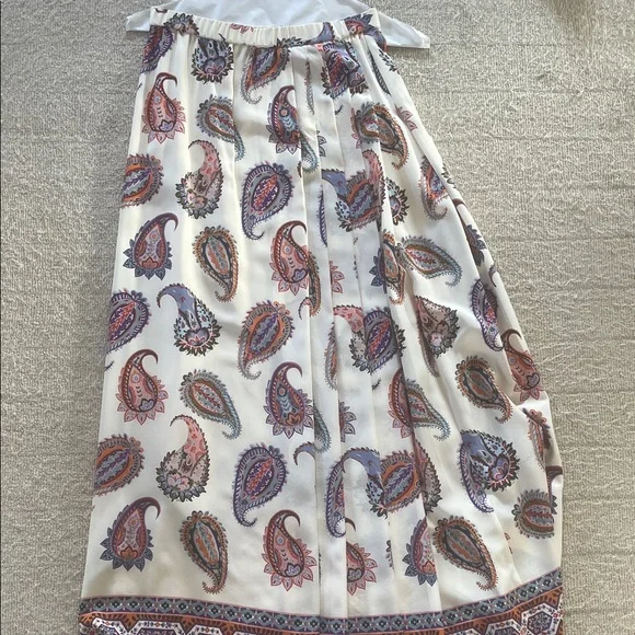 Tory Burch Paisley Print Skirt - Cream and Purple - Picture 1 of 1